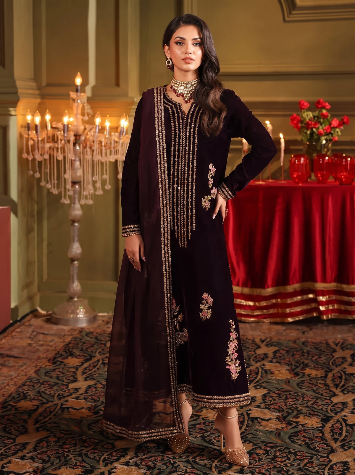 Dilara Velvet 3 Piece D-2008