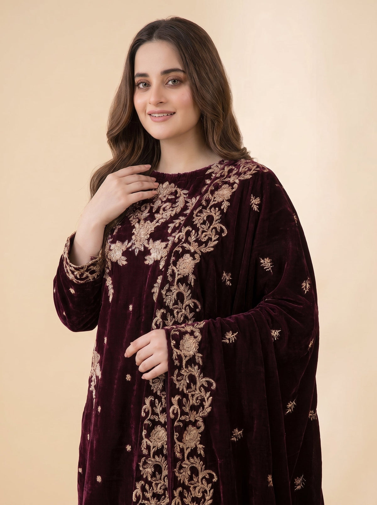 Mehrnaz Velvet 3 Piece D-2007