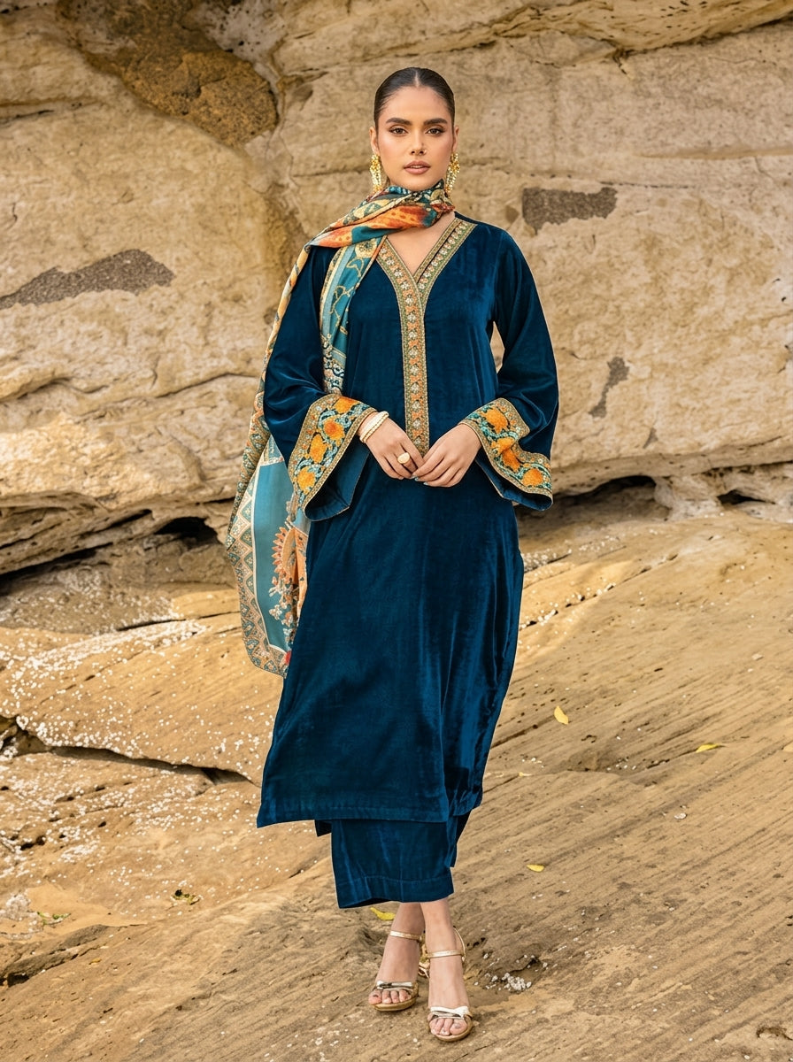 Nargis Velvet 3 Piece D-2009