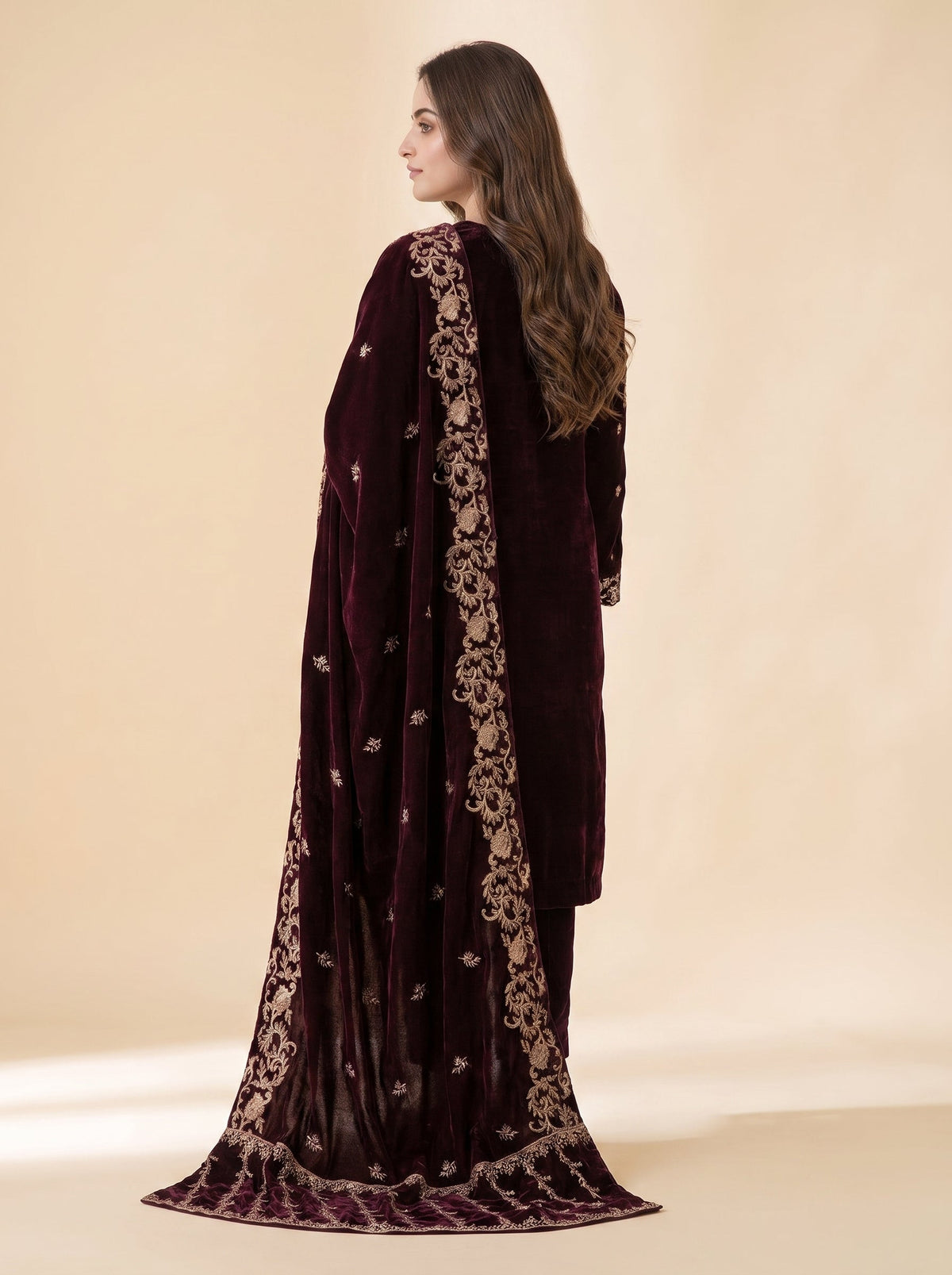 Mehrnaz Velvet 3 Piece D-2007