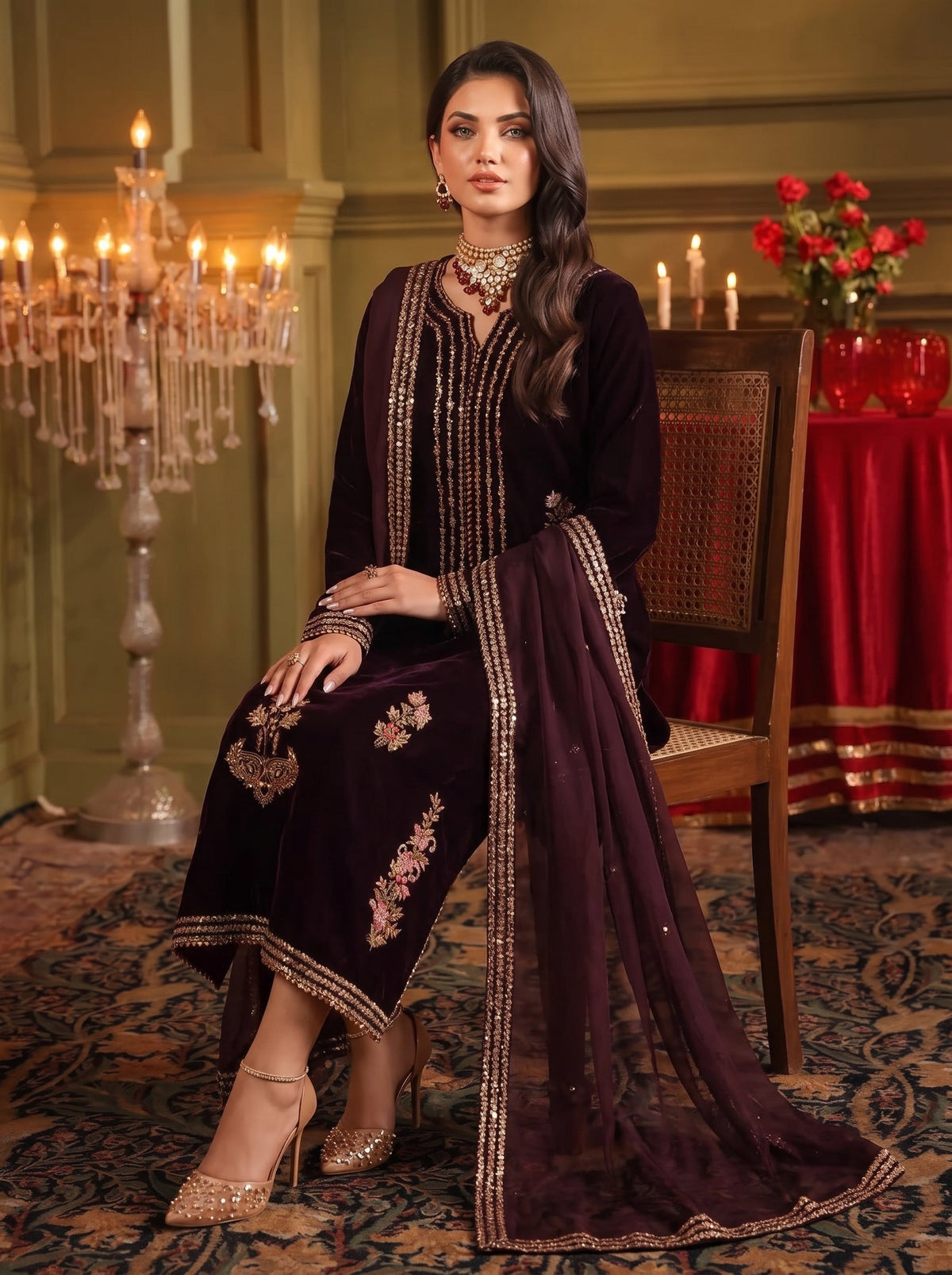 Dilara Velvet 3 Piece D-2008