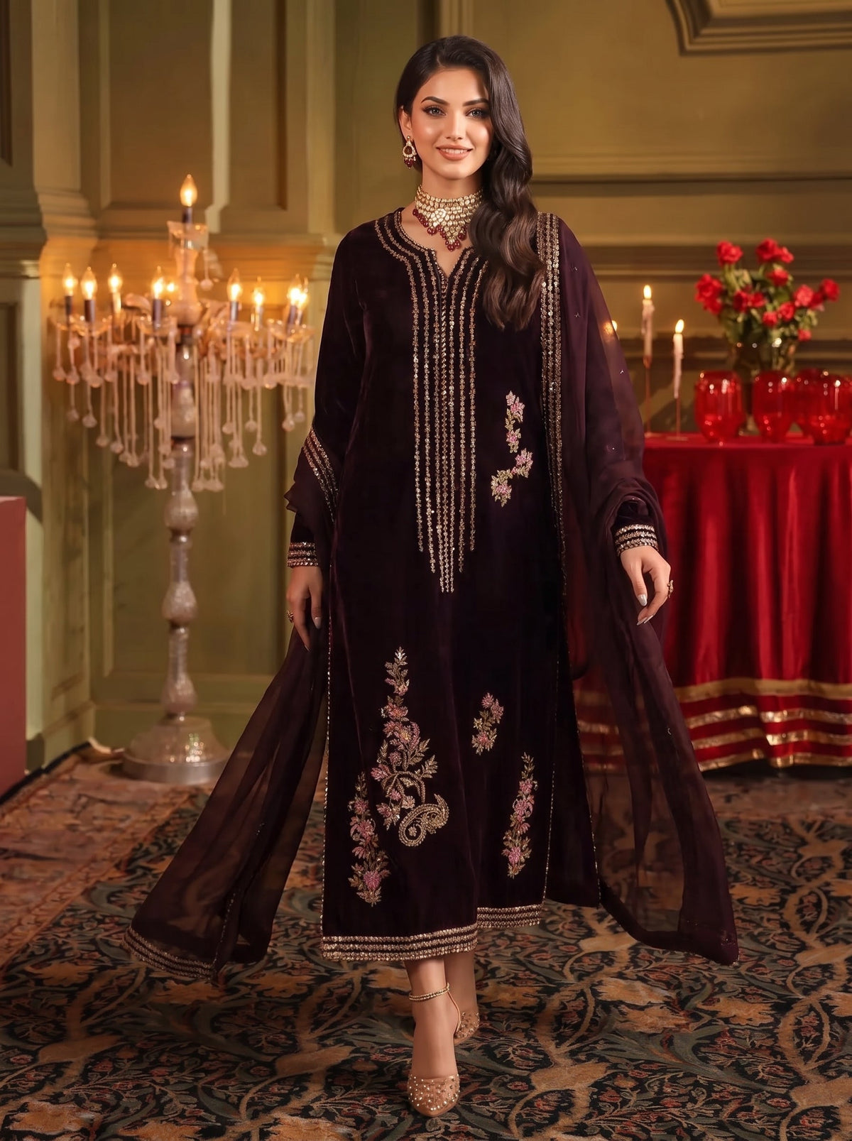 Dilara Velvet 3 Piece D-2008
