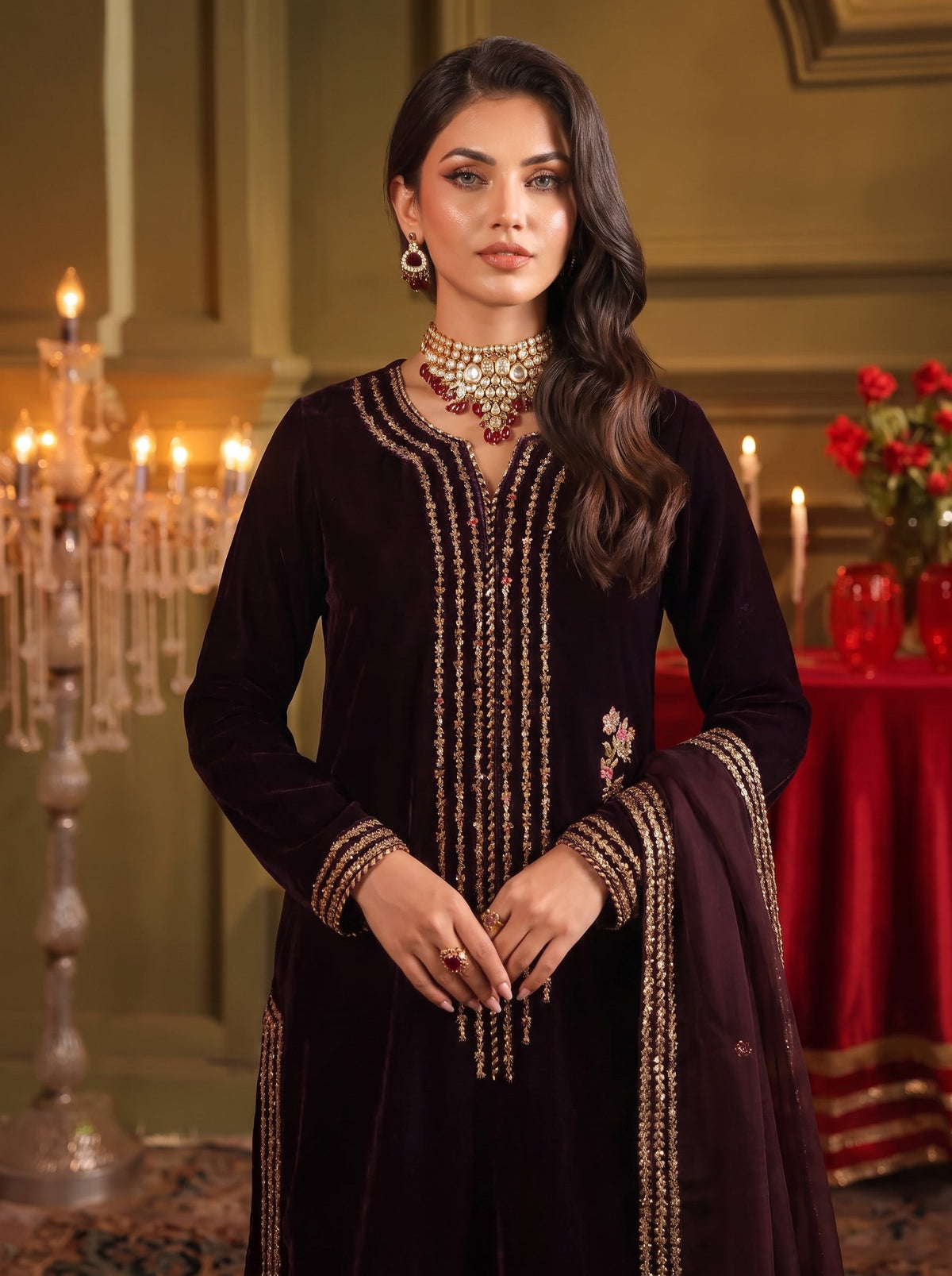 Dilara Velvet 3 Piece D-2008