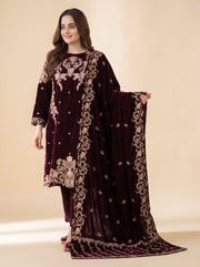 Mehrnaz Velvet 3 Piece D-2007