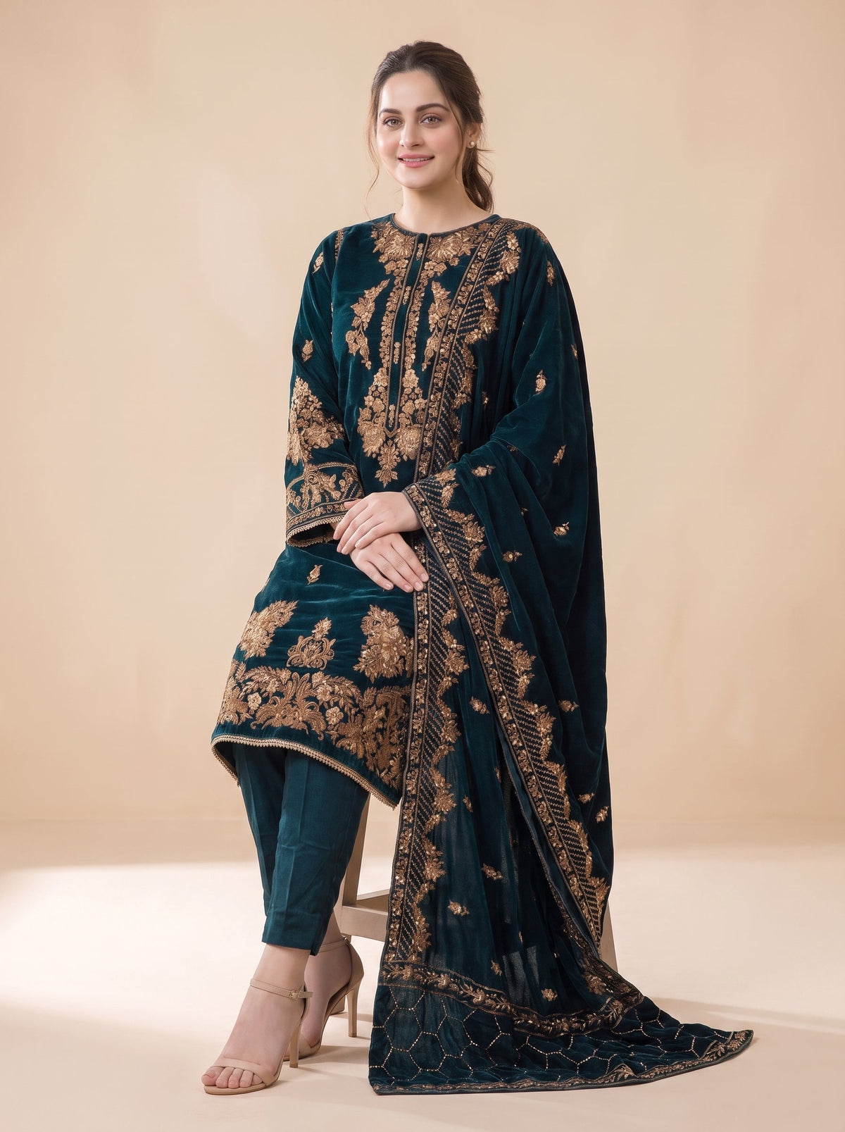 Zarmina Velvet 3 Piece D-2006