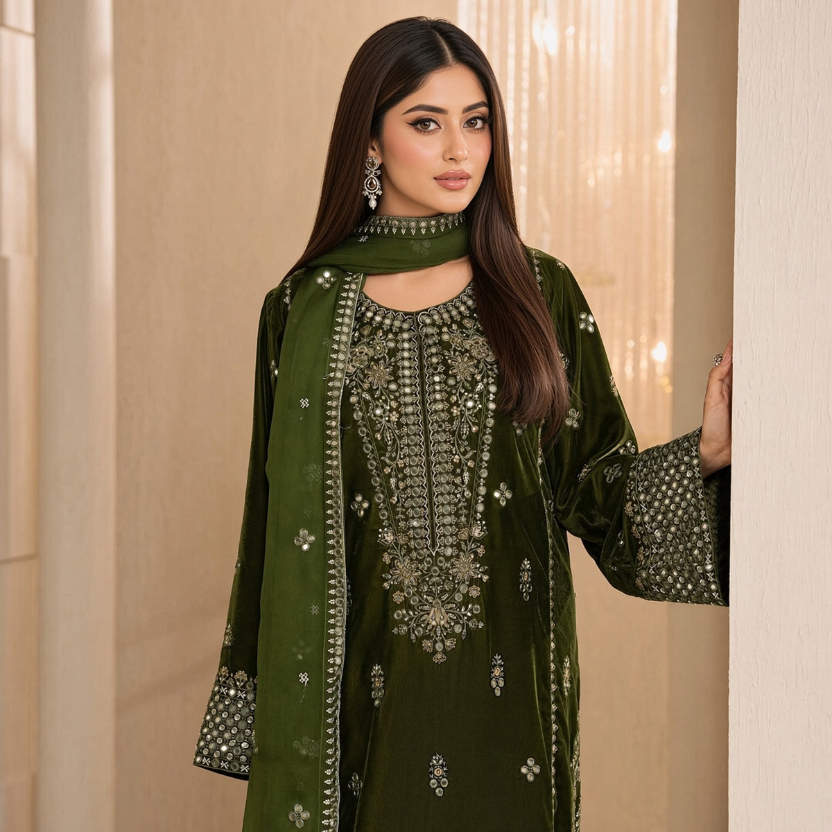 Ayeda Velvet 3 Piece D-2014