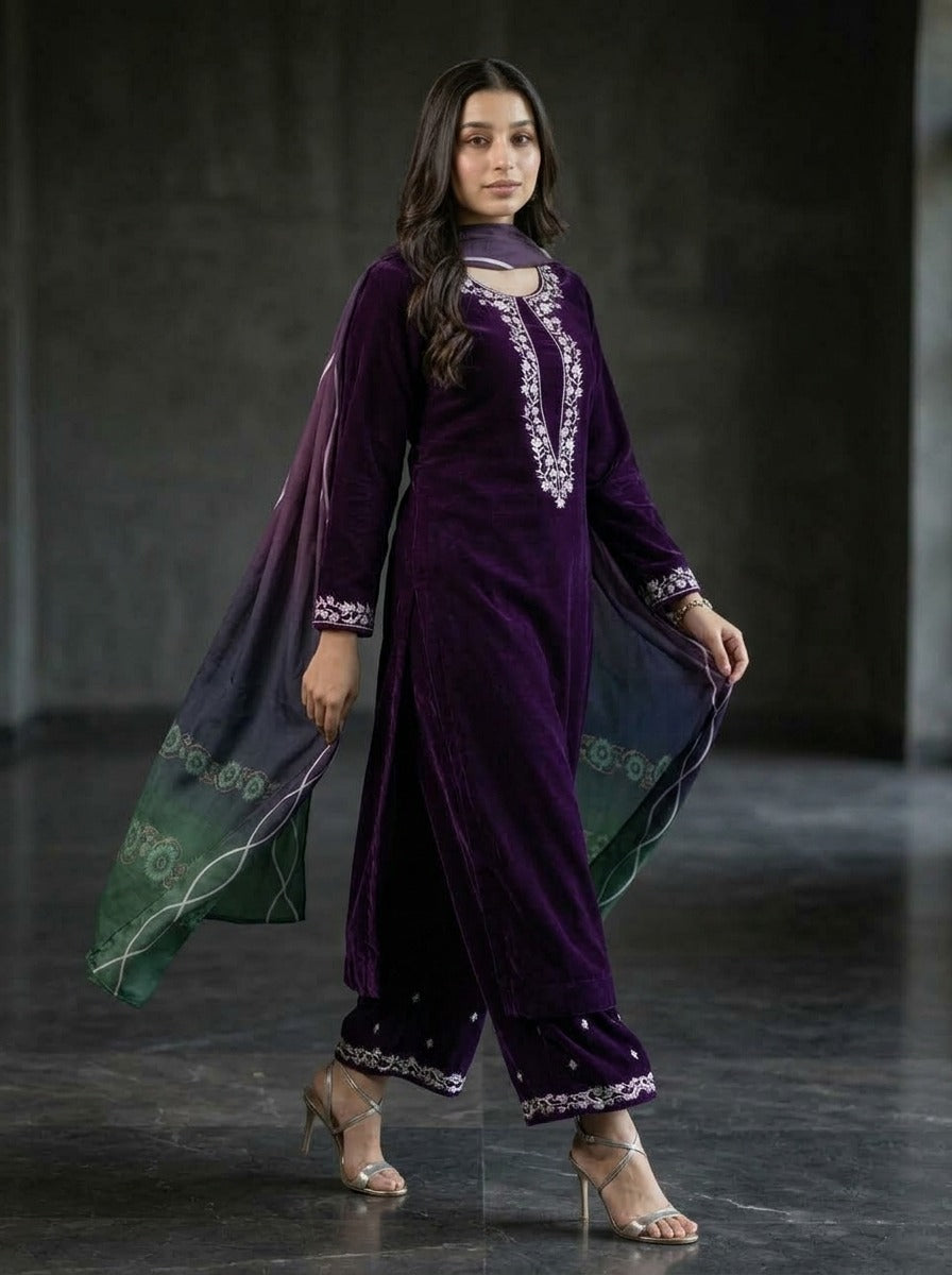 Shaab Velvet 3 Piece D-2003